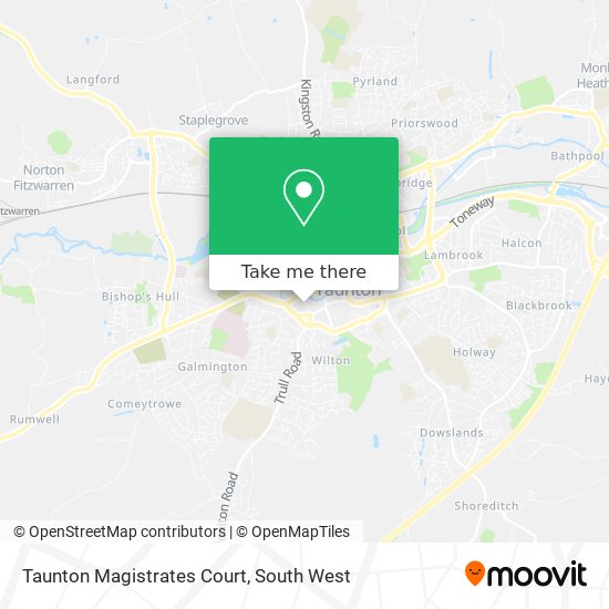 Taunton Magistrates Court map