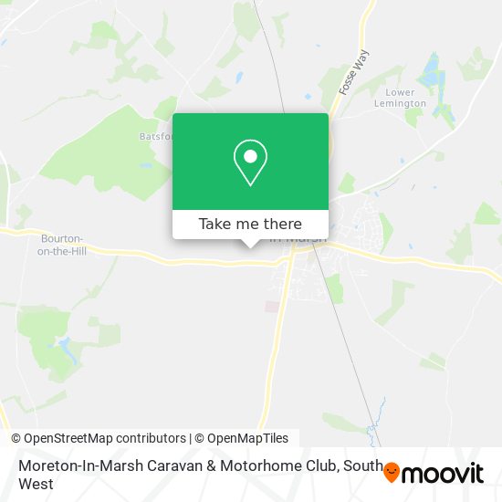 Moreton-In-Marsh Caravan & Motorhome Club map