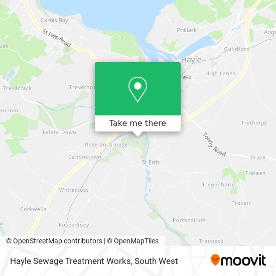 Hayle Sewage Treatment Works map