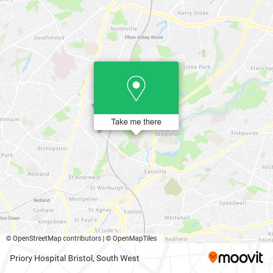 Priory Hospital Bristol map