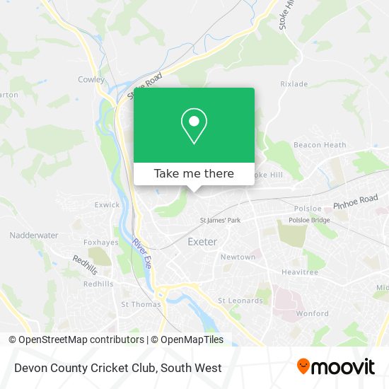 Devon County Cricket Club map