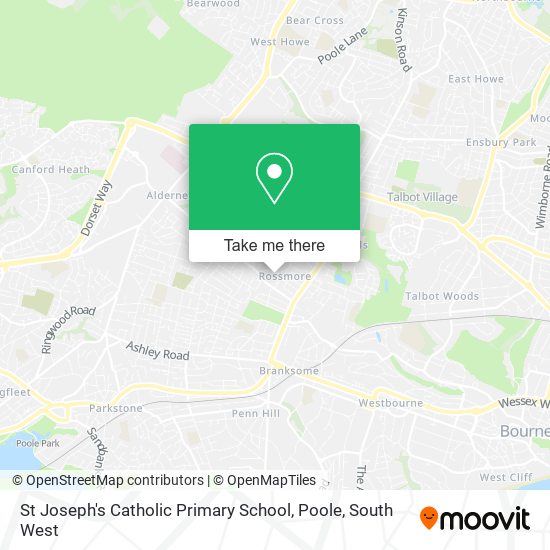 St Joseph's Catholic Primary School, Poole map