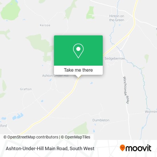 Ashton-Under-Hill Main Road map