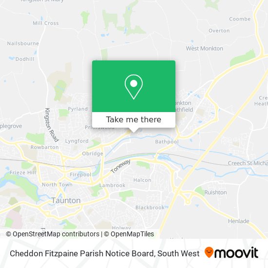Cheddon Fitzpaine Parish Notice Board map