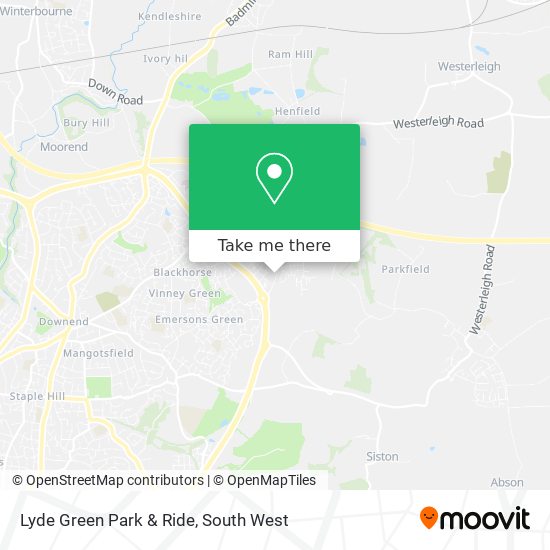 Lyde Green Park & Ride map