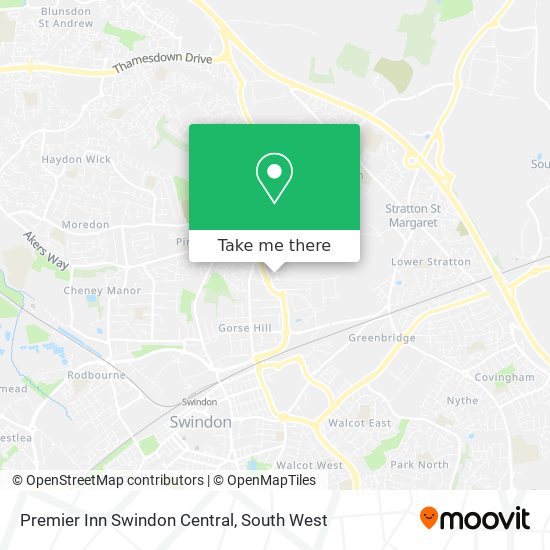 Premier Inn Swindon Central map