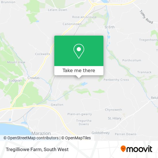 Tregilliowe Farm map
