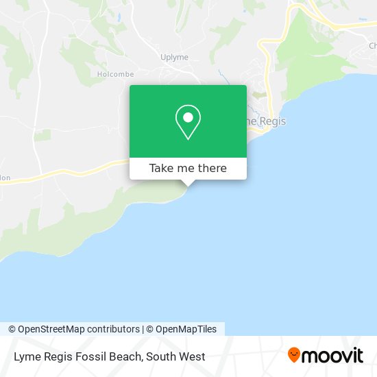 Lyme Regis Fossil Beach map