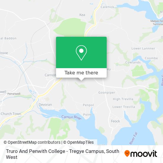 Truro And Penwith College - Tregye Campus map