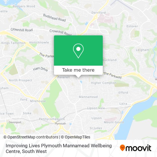 Improving Lives Plymouth Mannamead Wellbeing Centre map