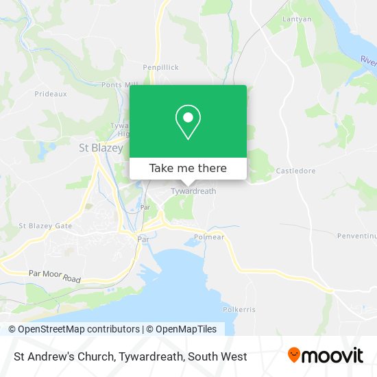 St Andrew's Church, Tywardreath map