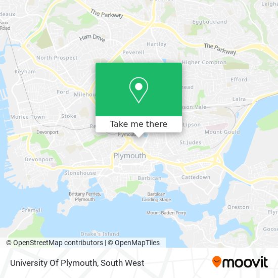 University Of Plymouth map