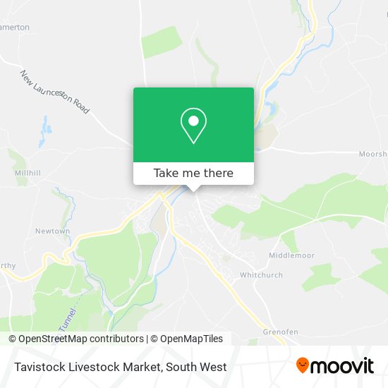 Tavistock Livestock Market map