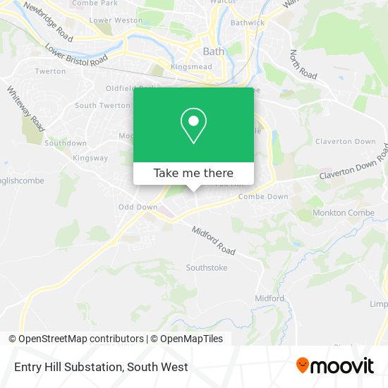 Entry Hill Substation map