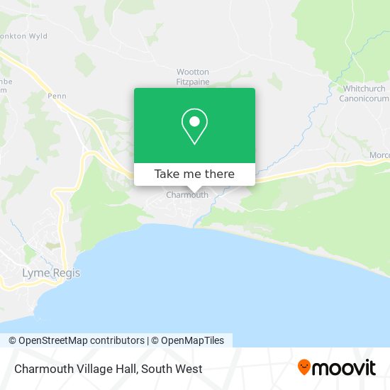 Charmouth Village Hall map