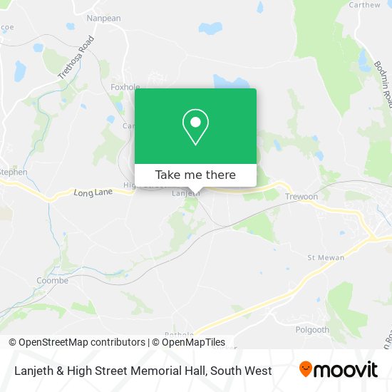 Lanjeth & High Street Memorial Hall map