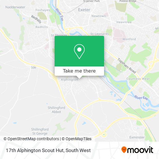 17th Alphington Scout Hut map