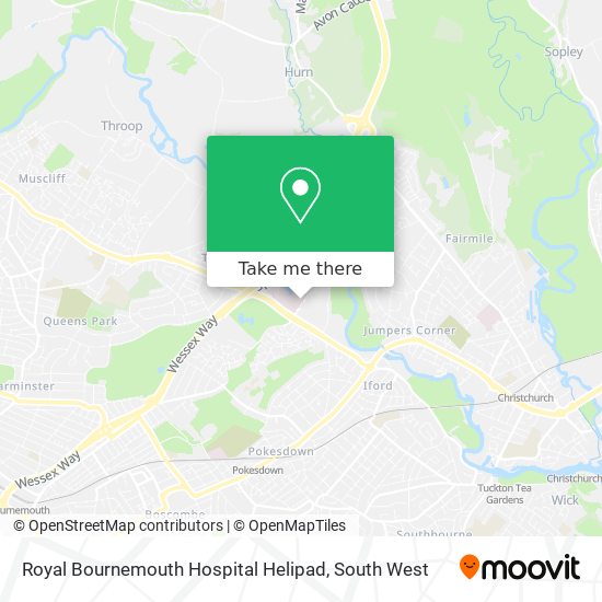 Royal Bournemouth Hospital Helipad map