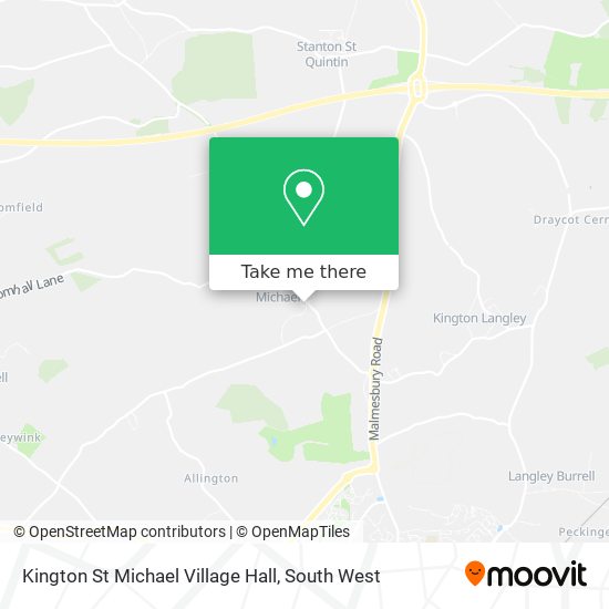 Kington St Michael Village Hall map
