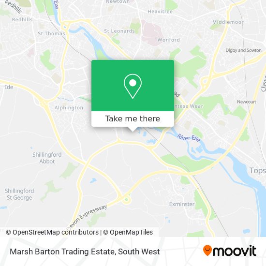 Marsh Barton Trading Estate map