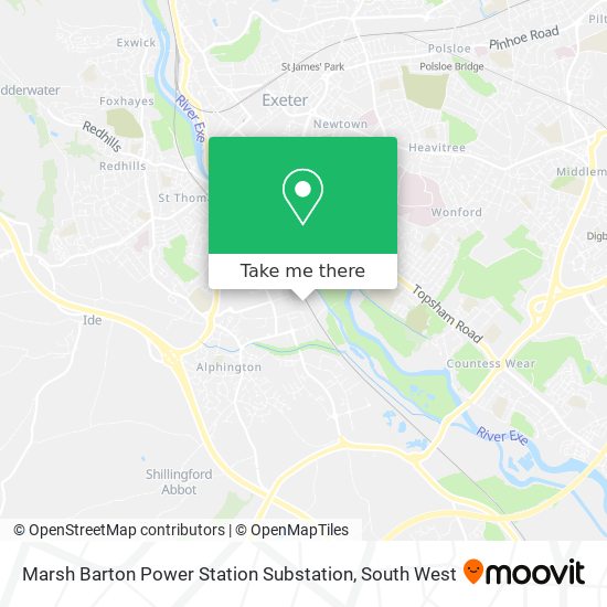 Marsh Barton Power Station Substation map