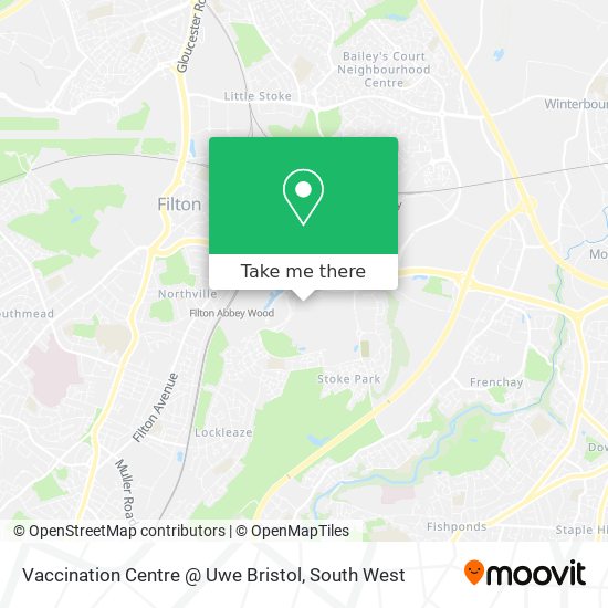 Vaccination Centre @ Uwe Bristol map