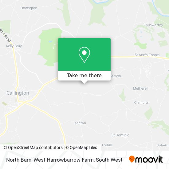North Barn, West Harrowbarrow Farm map