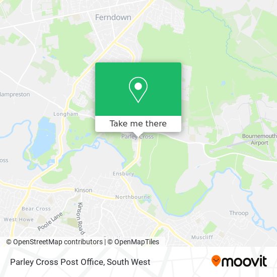 Parley Cross Post Office map