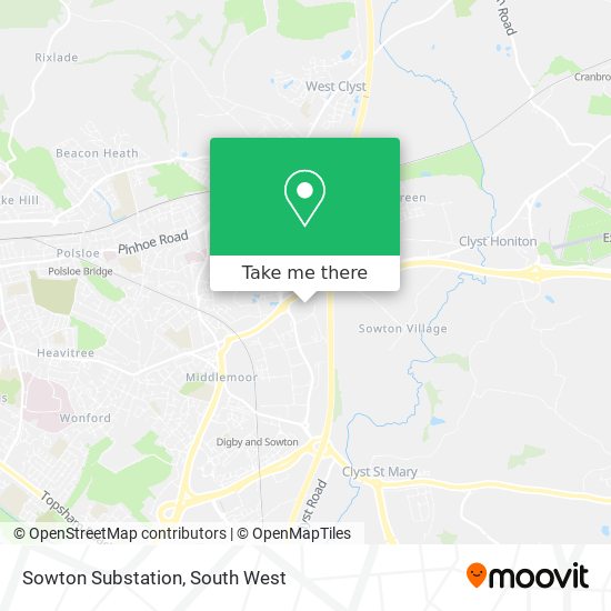 Sowton Substation map