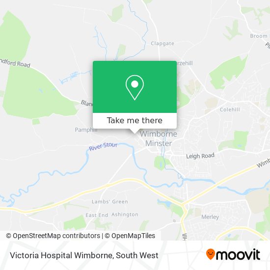 Victoria Hospital Wimborne map