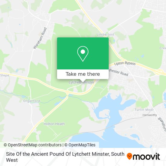 Site Of the Ancient Pound Of Lytchett Minster map
