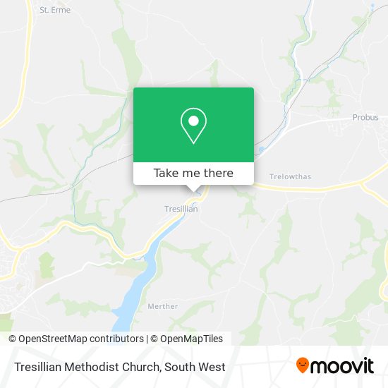 Tresillian Methodist Church map