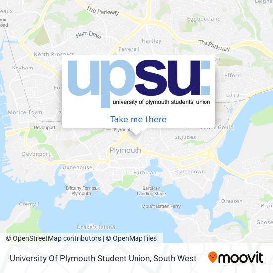 University Of Plymouth Student Union map