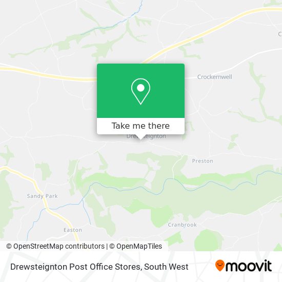 Drewsteignton Post Office Stores map