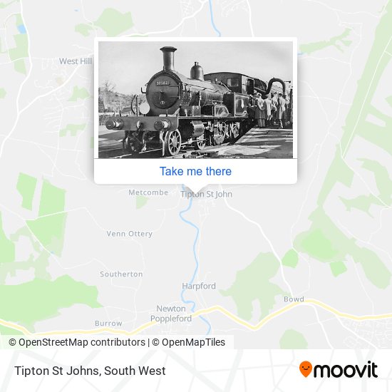 Tipton St Johns map
