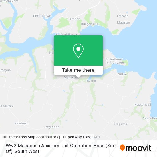 Ww2 Manaccan Auxiliary Unit Operatioal Base (Site Of) map