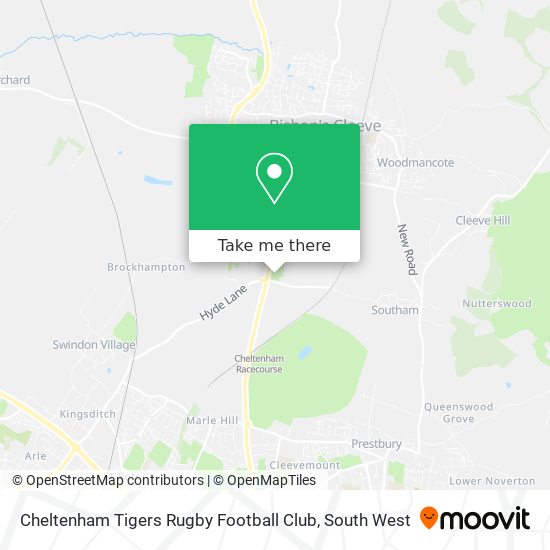 Cheltenham Tigers Rugby Football Club map