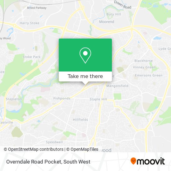 Overndale Road Pocket map