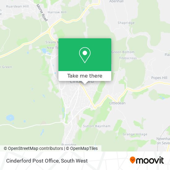 Cinderford Post Office map