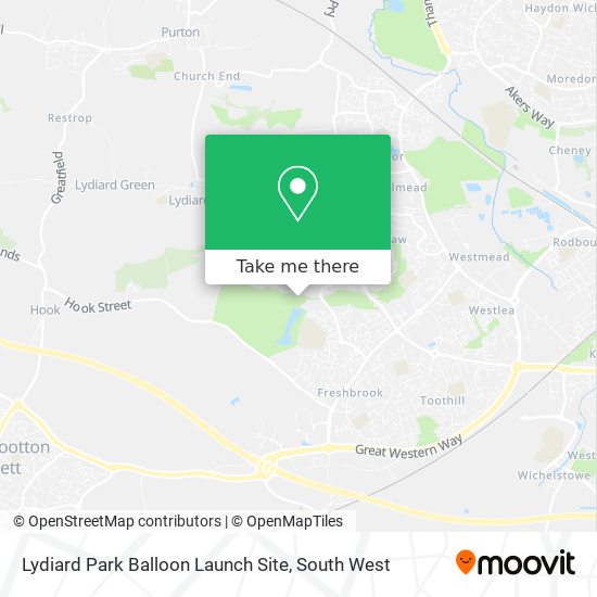 Lydiard Park Balloon Launch Site map