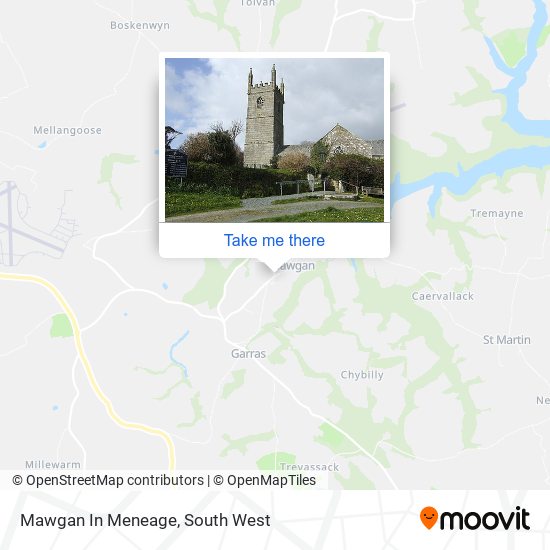 Mawgan In Meneage map
