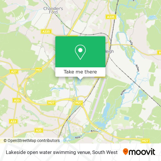Lakeside open water swimming venue map