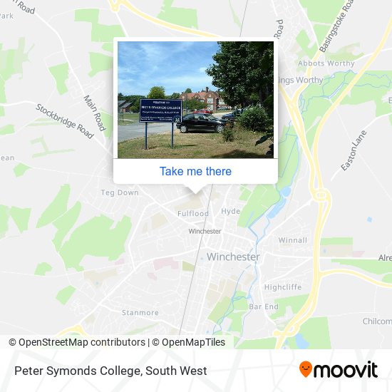 Peter Symonds College map