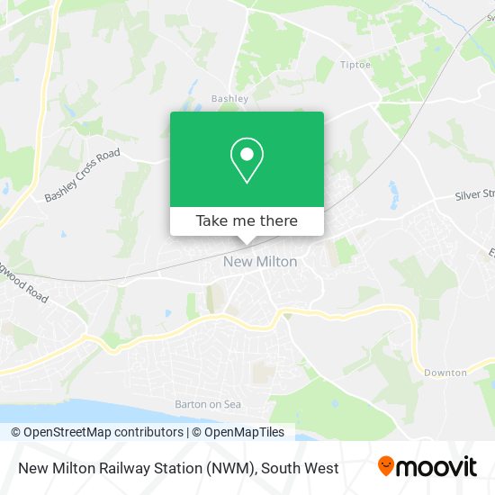 New Milton Railway Station (NWM) map