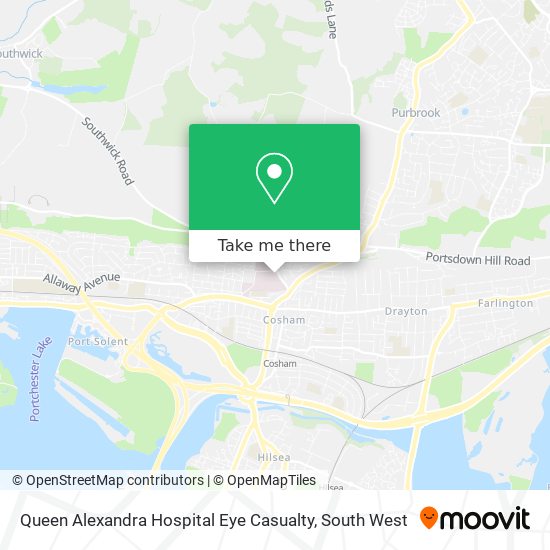 Queen Alexandra Hospital Eye Casualty map