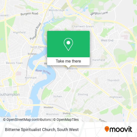 Bitterne Spiritualist Church map