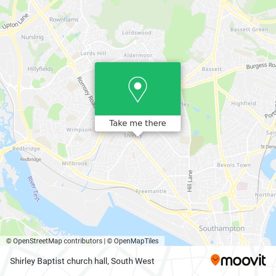 Shirley Baptist church hall map