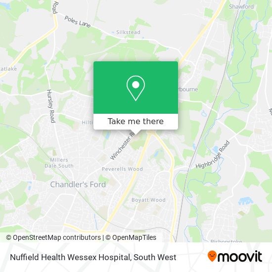 Nuffield Health Wessex Hospital map