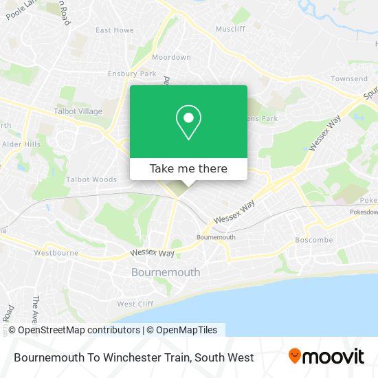 Bournemouth To Winchester Train map