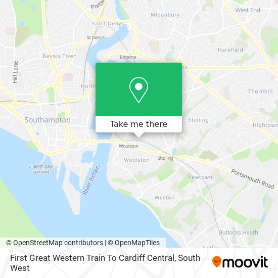 First Great Western Train To Cardiff Central map